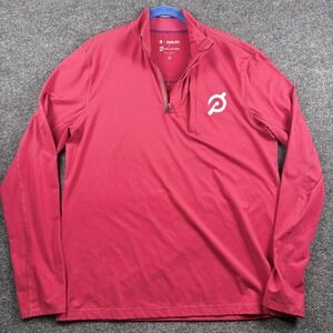 Peloton Fourlaps Pullover Mens Medium Red Quarter Zip Long Sleeve Athletic